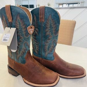 Ariat Teal and Brown Leather Boots